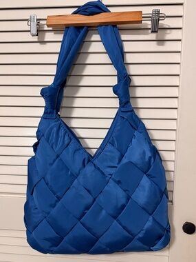 Urban Originals Anthropologie Knotted On The Go Woven Quilted Bag Blue